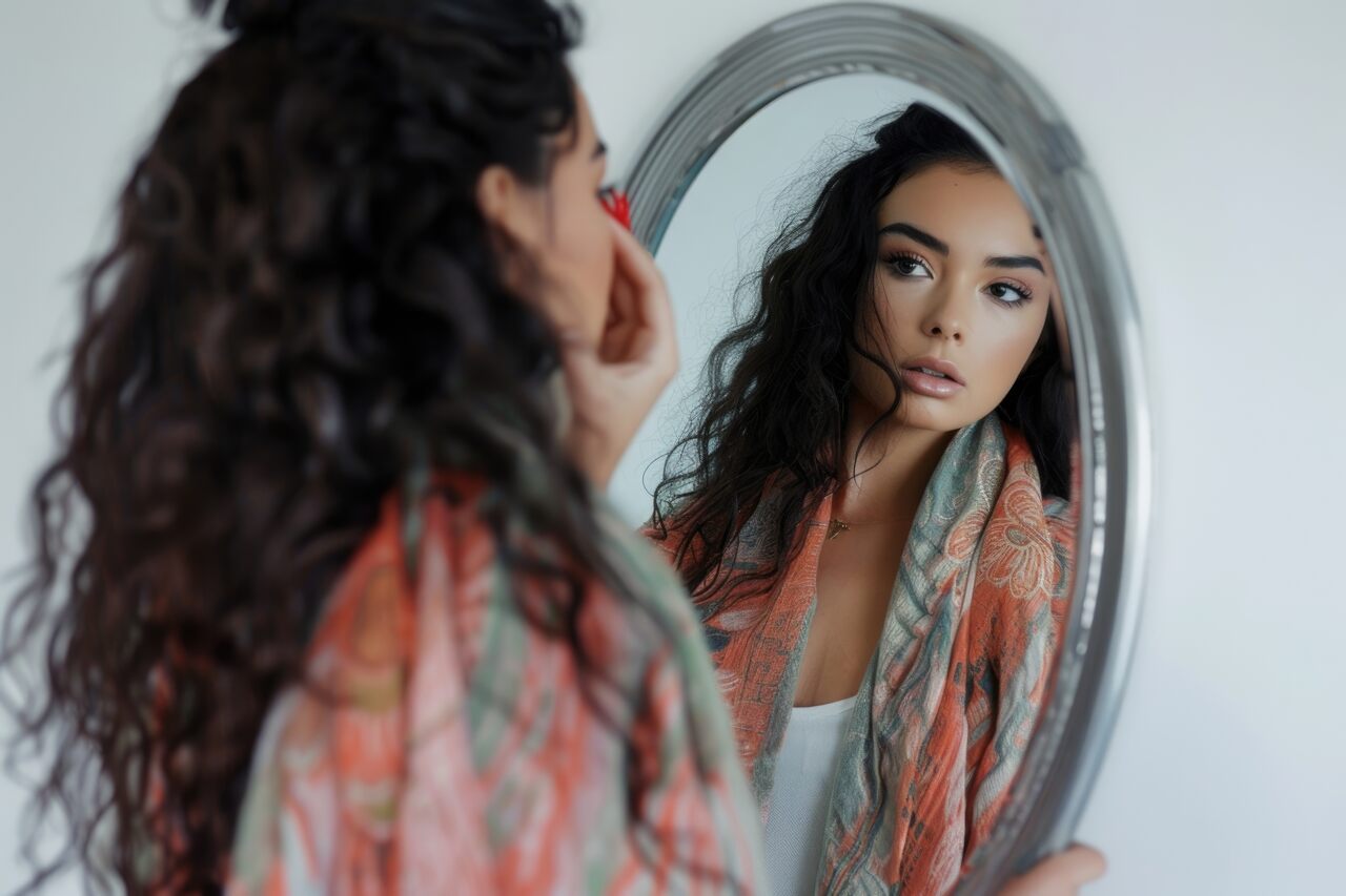 O primeiro olhar no espelho após a cirurgia plástica