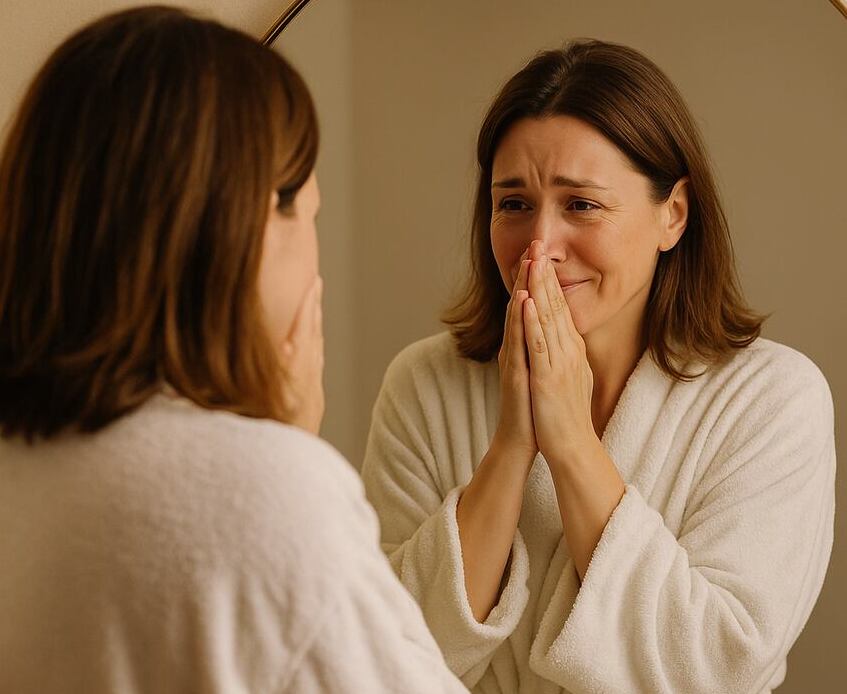 A primeira vez que ela se olhou no espelho… depois da cirurgia